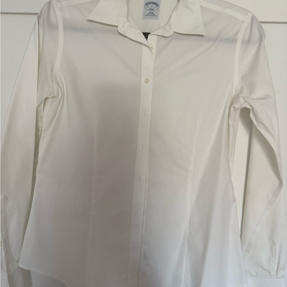 Brooks Brothers Cream Fitted Cotton Shirt